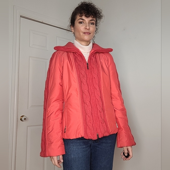 Rodier red vintage mid-season puffer coat - Picture 3 of 9